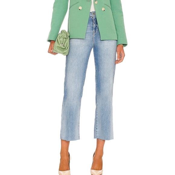 L'Agence Wanda Wide Leg Jeans Size 29 Highland Blue High Rise Crop Casual Staple - Picture 5 of 14